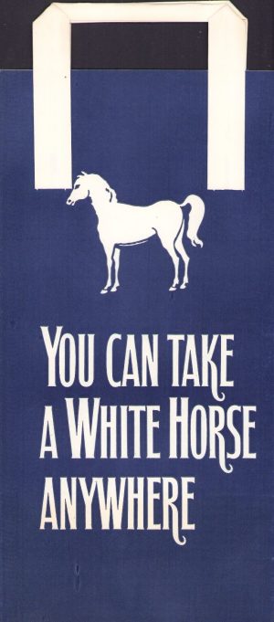 Pungă din hârtie cu reclamă la whisky "White Horse"