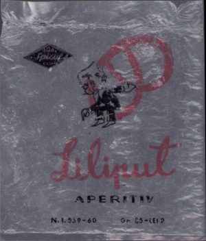 Pungă din plastic cu reclamă Aperitiv Liliput, perioada comunistă