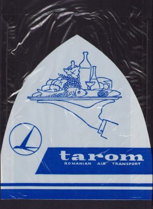 Pungă din plastic cu reclamă TAROM, perioada comunistă
