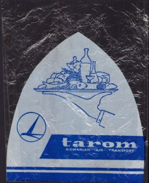 Pungă din plastic cu reclamă TAROM, perioada comunistă