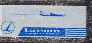 Pungă din plastic cu reclamă TAROM, perioada comunistă