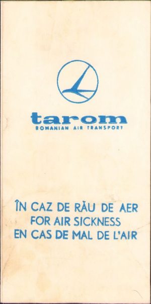 Pungă din hârtie TAROM, perioada comunistă