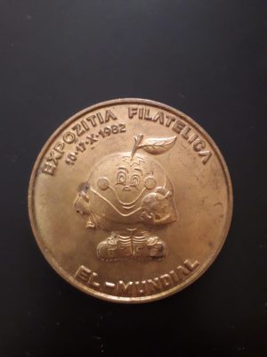 Plachetă Expoziția filatelică El-Mundial 10-17 X 1982 filiala Mureș AFR