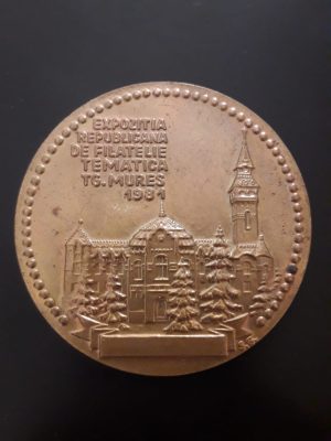 Plachetă Expoziția republicană de filatelie tematică Târgu Mureș, 1981