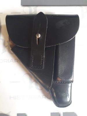 Toc german din piele neagră pentru pistol Walther