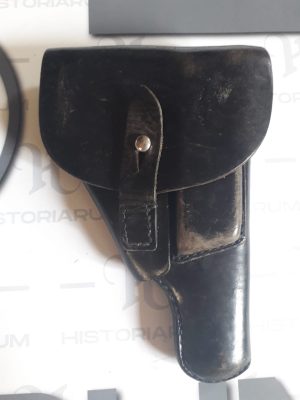 Toc german din piele neagră pentru pistol Walther