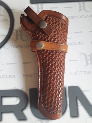 Toc din piele maro pentru revolver Handmade by Viking Mexico