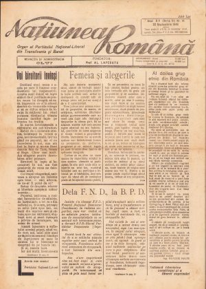 Națiunea Română, 14/1946, Cluj, PNL