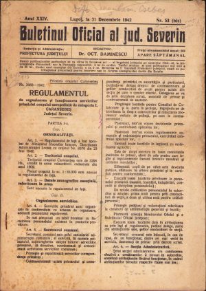 Buletinul oficial al județului Severin, 53bis/1942