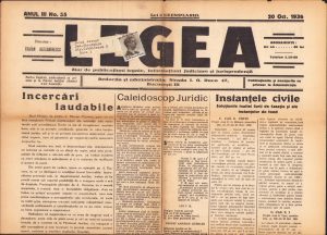 Legea, ziar de publicațiuni legale, informațiuni judiciare și jurisprudență, București, 55/1936