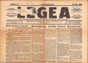 Legea, ziar de publicațiuni legale, informațiuni judiciare și jurisprudență, București, 53/1936