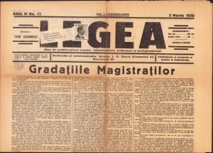 Legea, ziar de publicațiuni legale, informațiuni judiciare și jurisprudență, București, 45/1936