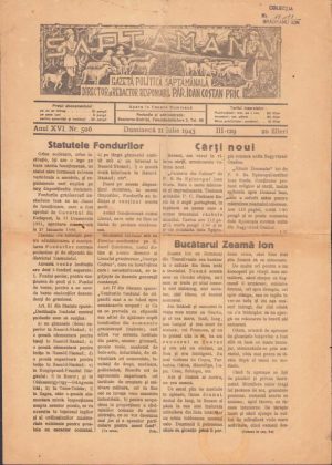 Săptămâna, 506/1943, Bistrița, apărut sub ocupație ungară