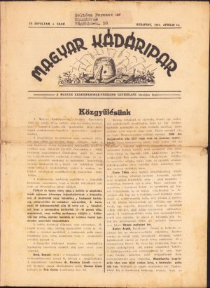 Magyar kádáripar, 4/1943, Budapest