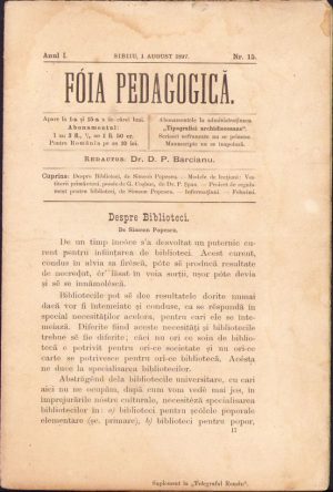 Fóia pedagogică, 15/1897, Sibiu