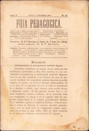 Fóia pedagogică, 23/1898, Sibiu