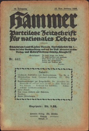 Hammer, Parteilose Zeitschrift für nationales Leben, revistă protonazistă, 442/1920