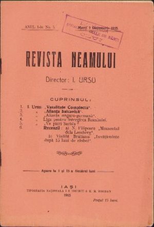 Revista Neamului, nr. 5/1915, Iași
