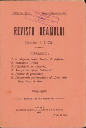 Revista Neamului, nr. 6/1915, Iași
