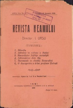 Revista Neamului, nr. 8/1916, Iași
