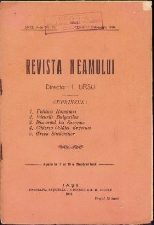 Revista Neamului, nr. 10/1916, Iași