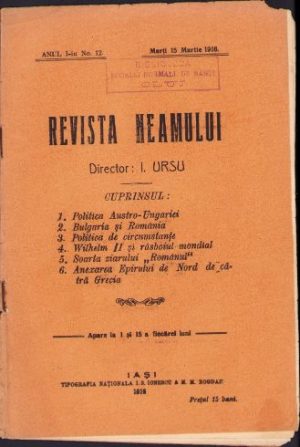 Revista Neamului, nr. 12/1916, Iași