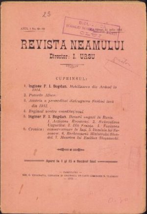 Revista Neamului, nr 19-20/1916, Iași