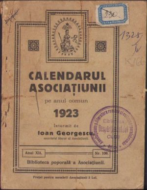 Calendarul Asociațiunii pe anul comun 1923