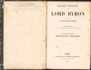 Oeuvres complétes de Lord Byron par Benjamin Laroche, 1854, Paris