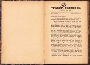 Teodor Codrescu, Revistă istorică, 1934, Iași, colegat de 12 numere, ianuarie-octombrie