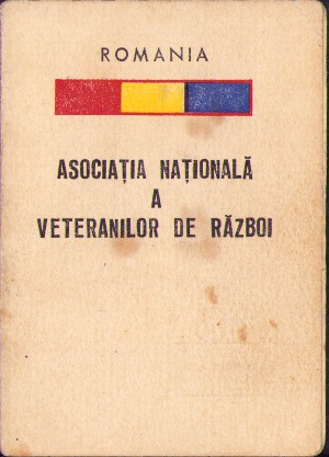 Legitimație veteran de război român din Al Doilea Război Mondial, 1991