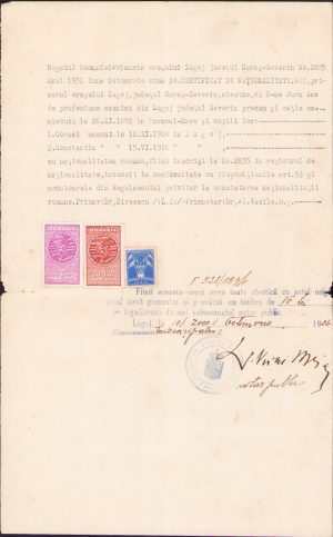 Certificat de naționalitate, Lugoj, 1931