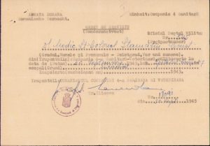 Ordin de serviciu bilingv româno-german pentru colonelul comandant al Spitalului 7 Campanie român de la Simferopol, Crimeea, 1943