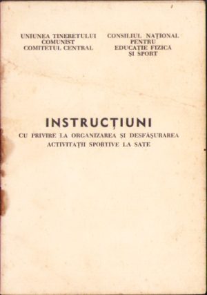 Instrucțiuni cu privire la organizarea și desfășurarea activității sportive la sate, UTC