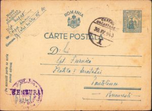Întreg poștal Transnistria Duca Vodă Domnul Moldovei Hatman al Ucrainei, cu ștampilă Statul Major al Forțelor Aeriene române, 1943, Oficiul poștal militar 10