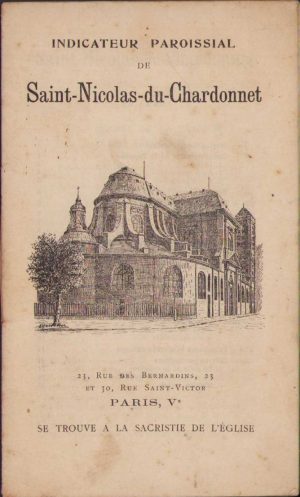 Indicateur paroissial de Saint Nicolas du Chardonnet, Paris