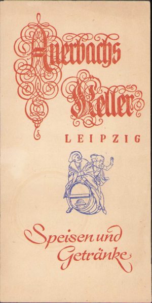 Meniu Auerbachs Keller, Leipzig, 1962