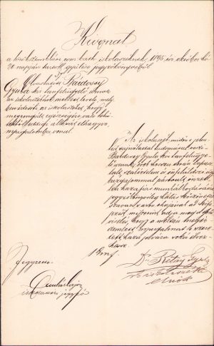 Három magyar nyelvű dokumentum, Törökszentmiklós, Magyarország, 1895