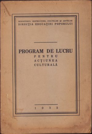 Program de lucru pentru acțiunea culturală, 1933