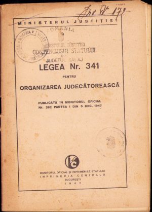 Legea Nr. 341 pentru organizarea judecătorească, 1947