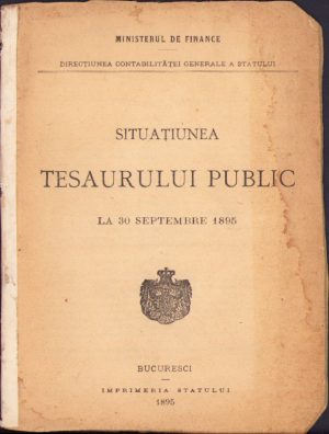Situațiunea tesaurului public la 30 septembrie 1895, Bucuresci, 1895