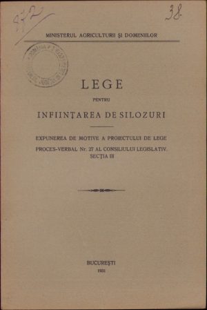 Lege pentru înființarea de silozuri, 1931, București