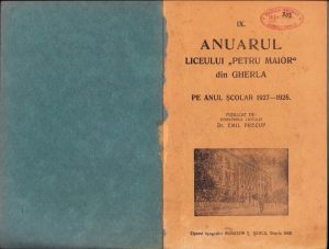Anuarul liceului Petru Maior din Gherla pe anul școlar 1927-1928 publicat de directorul liceului dr. Emil Precup, 1928, Gherla