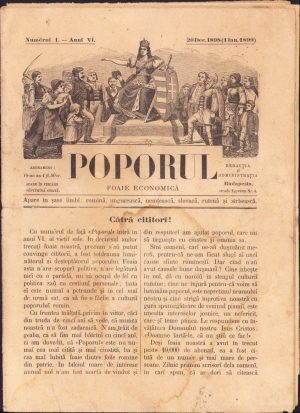 Poporul, Foaie economică, numărul 1 din 20 decembrie 1898/1 ianuarie 1899, Budapesta