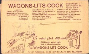 Plic cu reclama Agenției Cook în România anilor 1930
