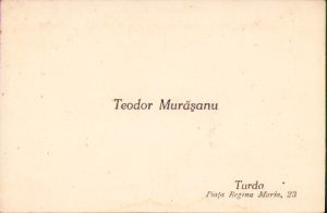 Carte de vizită Teodor Murășanu, Turda, perioada interbelică