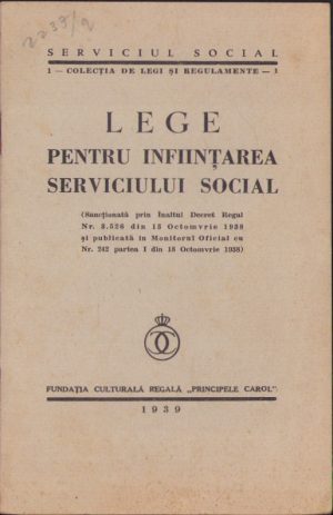 Lege pentru înființarea Serviciului Social, 1938