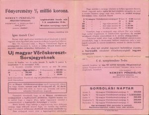 Reclamă loterie Magyar Vöröskereszt Sorsjegy, ante 1918, Crucea Roșie Maghiară