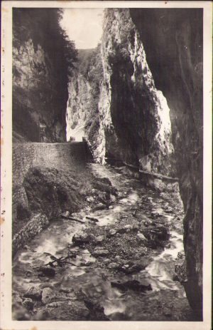 Defileul Bistrița - Vâlcea, carte poștală, 1941, Fischer, Sibiu