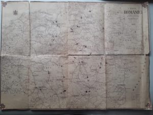 Harta României întocmită și executată după datele statistice oficiale de M. D. Moldoveanu profesor-cartograf, 1927